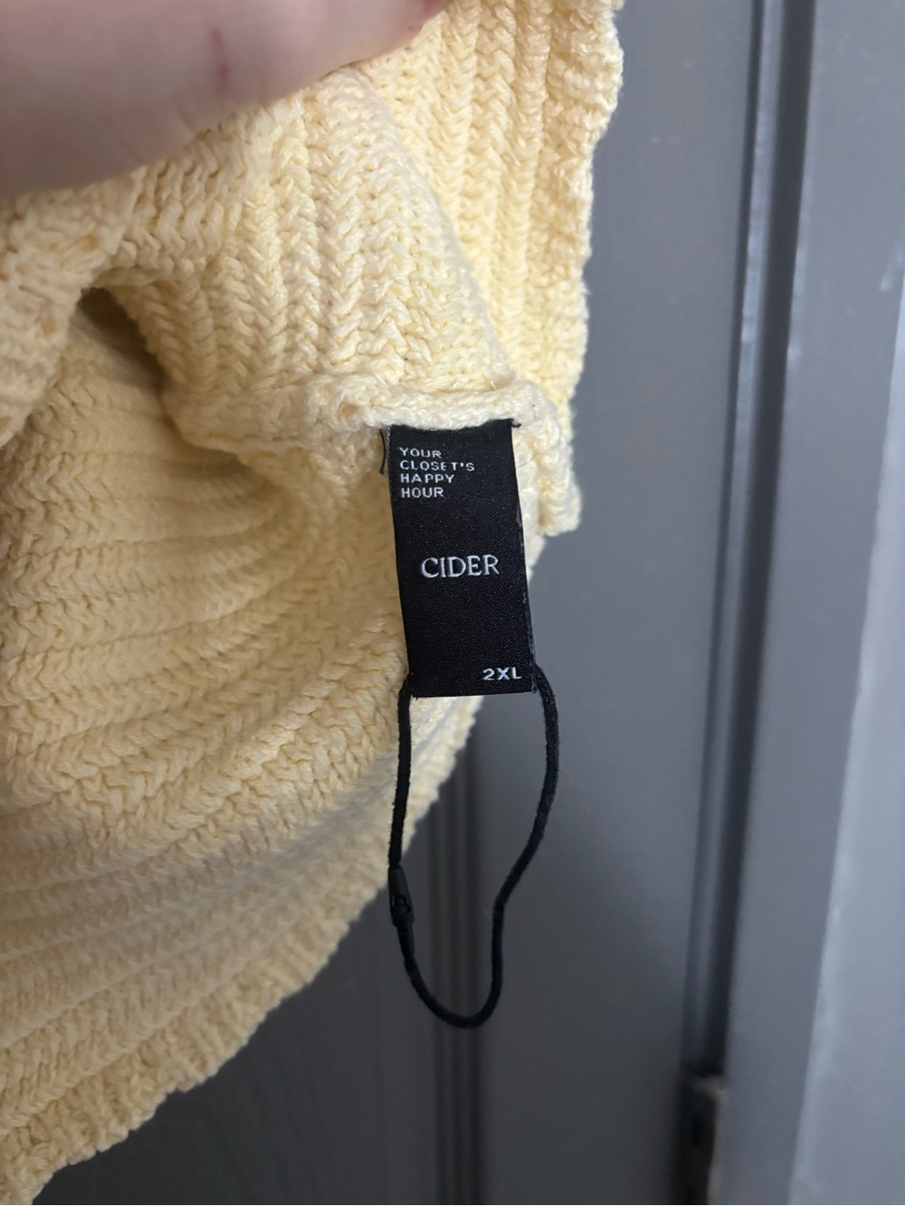 Cider Pale Yellow Knit Tank with Orange Floral Embroidery - Picture 2 of 2